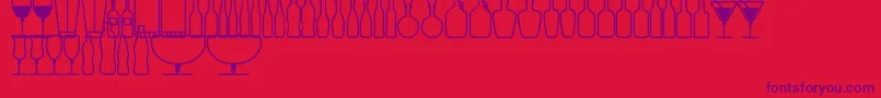 Weitere Informationen zur GlassAndBottlesSt-Schriftart GlassAndBottlesSt-Schriftart – Violette Schriften auf rotem Hintergrund