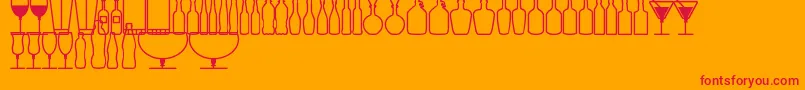 Police GlassAndBottlesSt – polices rouges sur fond orange