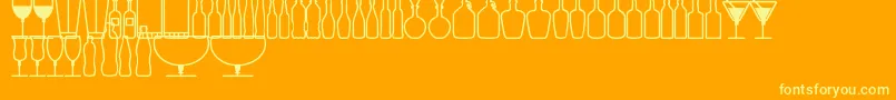 GlassAndBottlesSt Font – Yellow Fonts on Orange Background