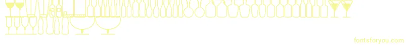Police GlassAndBottlesSt – polices jaunes sur fond blanc