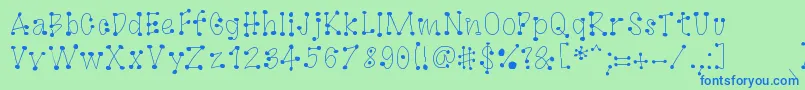 GagooByKreativfont.Com Font – Blue Fonts on Green Background