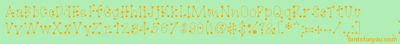 GagooByKreativfont.Com Font – Orange Fonts on Green Background