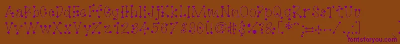 GagooByKreativfont.Com Font – Purple Fonts on Brown Background