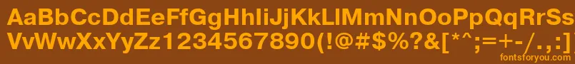 PragmaticawincttBold-Schriftart – Orangefarbene Schriften auf braunem Hintergrund