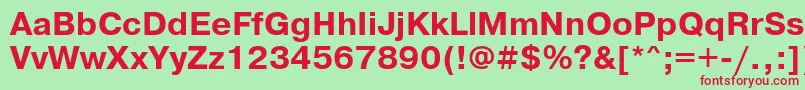 Czcionka PragmaticawincttBold – czerwone czcionki na zielonym tle