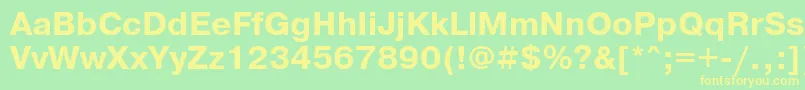 PragmaticawincttBold-Schriftart – Gelbe Schriften auf grünem Hintergrund
