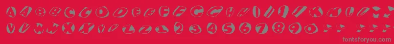 Eaglekonfetti-Schriftart – Graue Schriften auf rotem Hintergrund