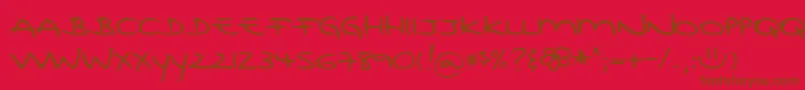Fonte DjbRubiasTinyPrint – fontes marrons em um fundo vermelho