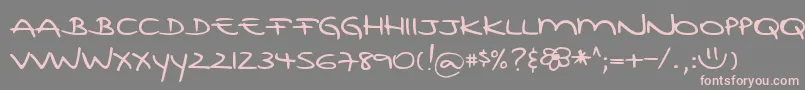 DjbRubiasTinyPrint Font – Pink Fonts on Gray Background