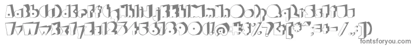 Bagaglio3D-Schriftart – Graue Schriften auf weißem Hintergrund