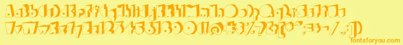 Bagaglio3D Font – Orange Fonts on Yellow Background