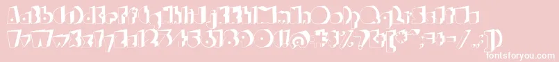 Bagaglio3D-Schriftart – Weiße Schriften auf rosa Hintergrund