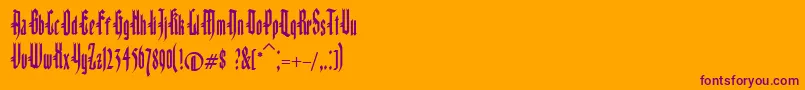 KinizsiFrakturetta-Schriftart – Violette Schriften auf orangefarbenem Hintergrund