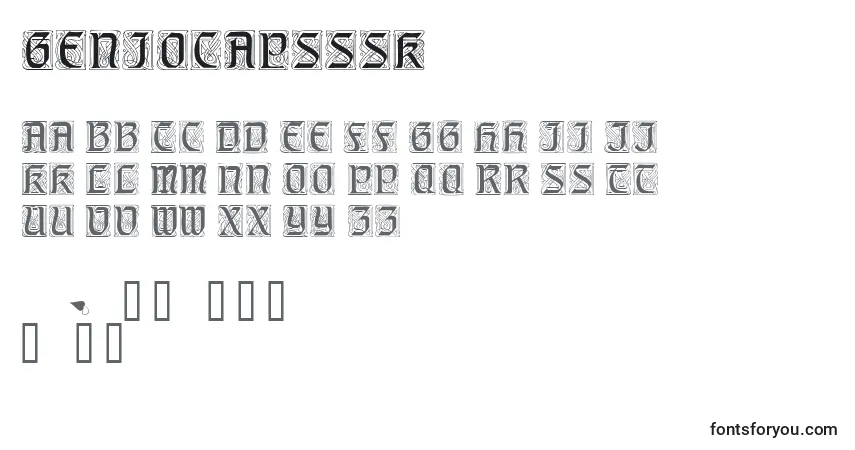 Geniocapsssk Font – alphabet, numbers, special characters