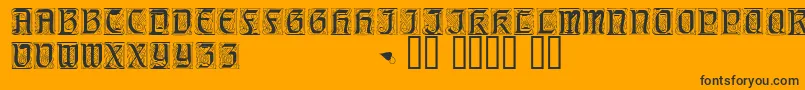 フォントGeniocapsssk – 黒い文字のオレンジの背景