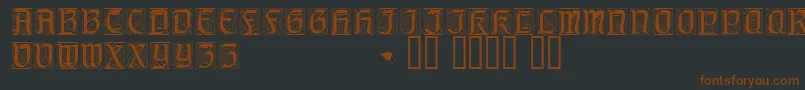 Geniocapsssk Font – Brown Fonts on Black Background