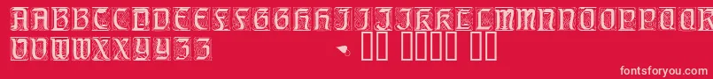 Fonte Geniocapsssk – fontes rosa em um fundo vermelho