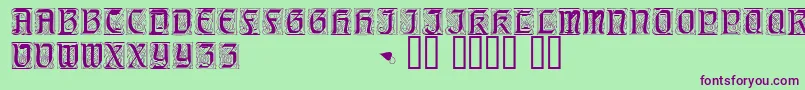 Geniocapsssk Font – Purple Fonts on Green Background