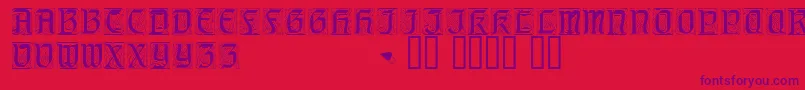 Fonte Geniocapsssk – fontes roxas em um fundo vermelho
