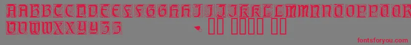 フォントGeniocapsssk – 赤い文字の灰色の背景