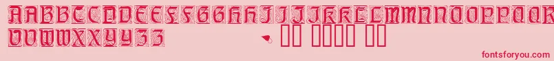 Geniocapsssk Font – Red Fonts on Pink Background