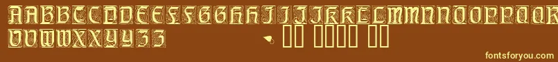 Geniocapsssk Font – Yellow Fonts on Brown Background