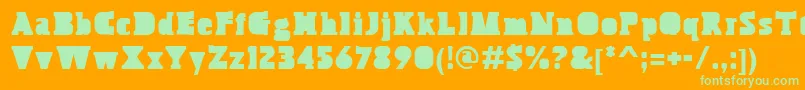 Шрифт BoskoBlock – зелёные шрифты на оранжевом фоне
