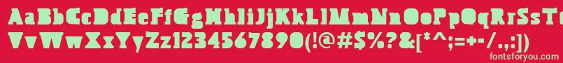 BoskoBlock Font – Green Fonts on Red Background