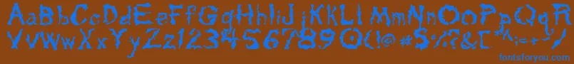 Tar Font – Blue Fonts on Brown Background