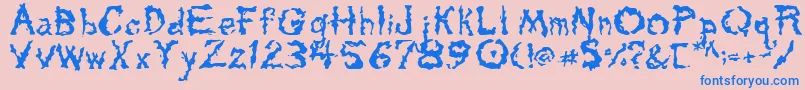 フォントTar – ピンクの背景に青い文字