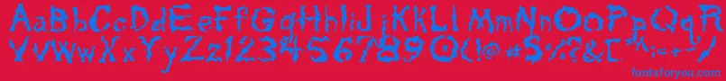 Tar Font – Blue Fonts on Red Background