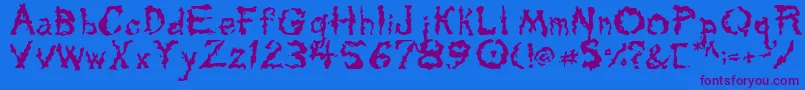 Tar Font – Purple Fonts on Blue Background