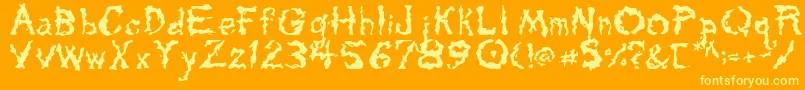 Tar Font – Yellow Fonts on Orange Background