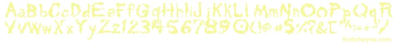 Tar Font – Yellow Fonts on White Background