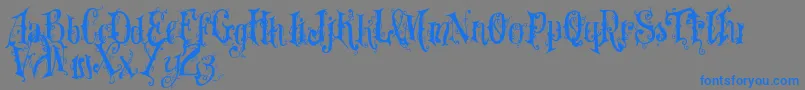 Vtksdearlove-Schriftart – Blaue Schriften auf grauem Hintergrund