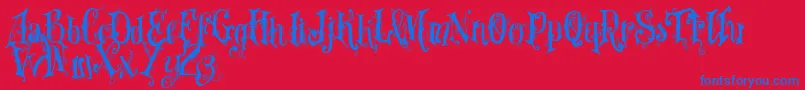 Vtksdearlove Font – Blue Fonts on Red Background