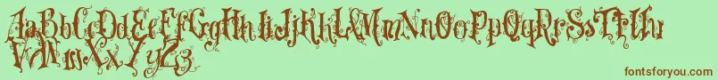 Vtksdearlove Font – Brown Fonts on Green Background