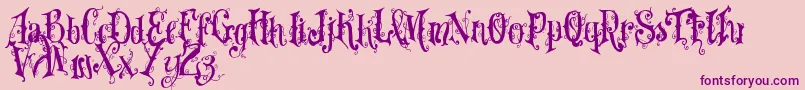 Vtksdearlove Font – Purple Fonts on Pink Background