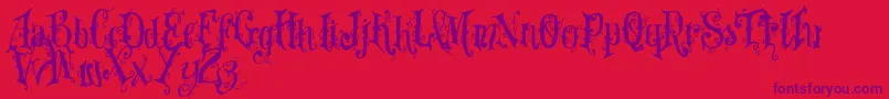 Vtksdearlove Font – Purple Fonts on Red Background