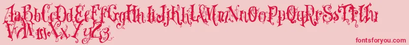 Vtksdearlove Font – Red Fonts on Pink Background