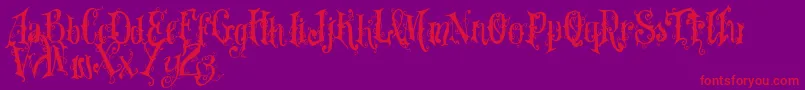 Vtksdearlove Font – Red Fonts on Purple Background