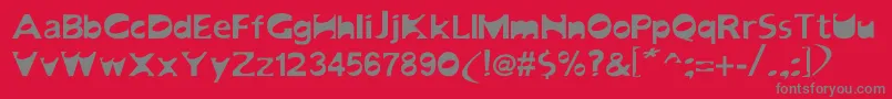フォントSadJane – 赤い背景に灰色の文字