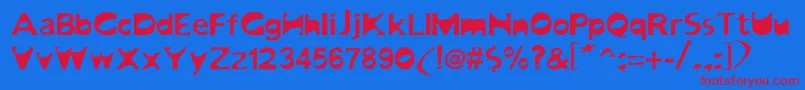 SadJane Font – Red Fonts on Blue Background