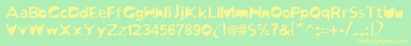 SadJane Font – Yellow Fonts on Green Background