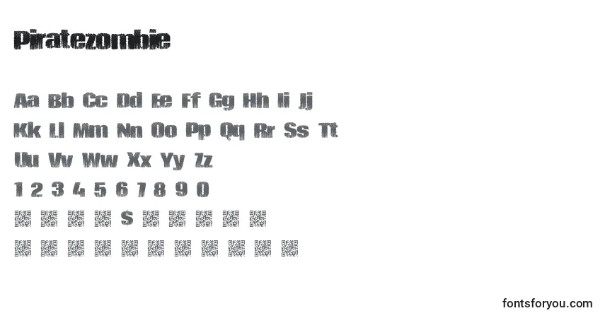 Шрифт Piratezombie – алфавит, цифры, специальные символы