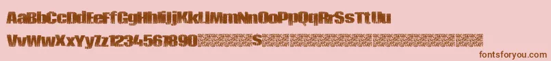 Piratezombie-Schriftart – Braune Schriften auf rosa Hintergrund