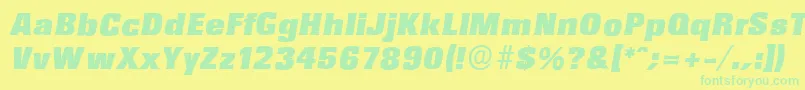 RochesterserialBlackItalic Font – Green Fonts on Yellow Background