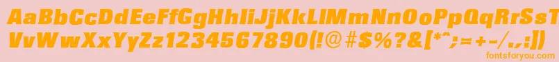 RochesterserialBlackItalic Font – Orange Fonts on Pink Background