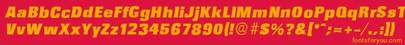 Police RochesterserialBlackItalic – polices orange sur fond rouge