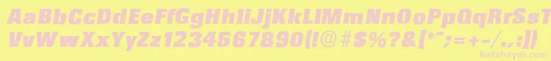 RochesterserialBlackItalic Font – Pink Fonts on Yellow Background